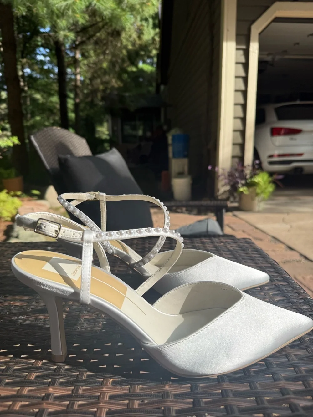 NEW🌸Dolce Vita kamra pearl heels true white satin size 11 $150 w/o box